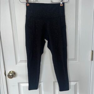 Black Leopard Print High-Waisted Leggings